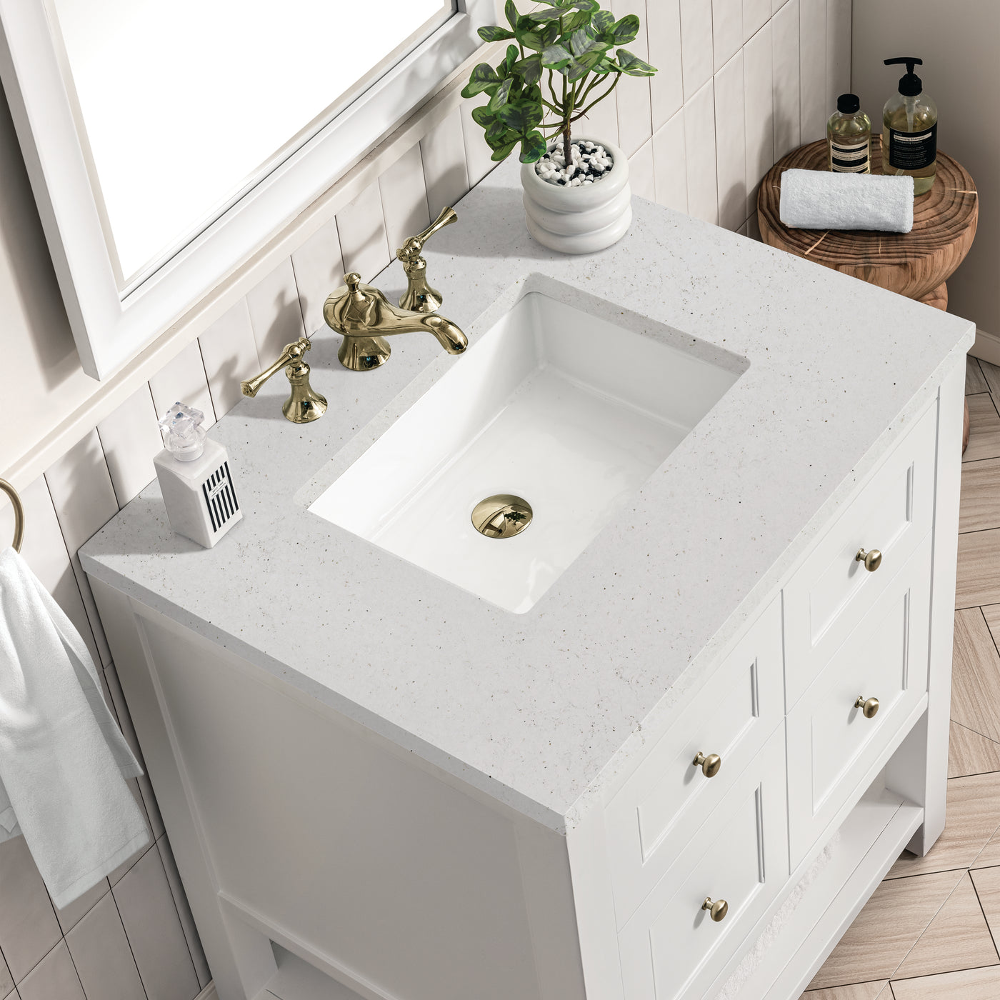 James Martin Breckenridge 30" Single Bathroom Vanity, Bright White, view 25