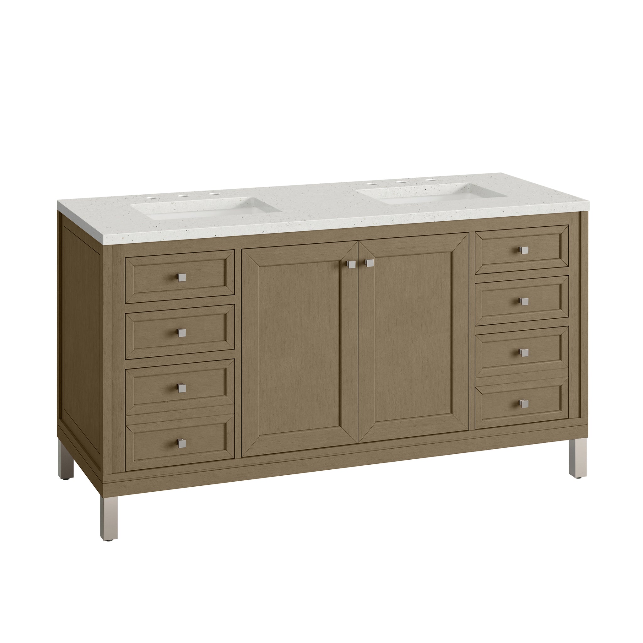 James Martin Chicago 60" Double Bathroom Vanity, Walnut Whisper, view 29