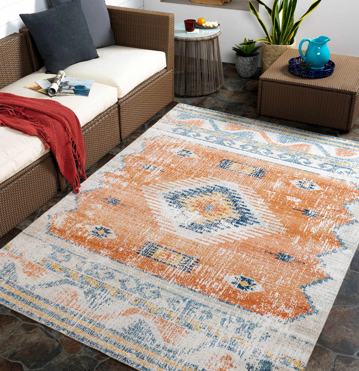 Etobicoke Outdoor Area Rug, installed in a room