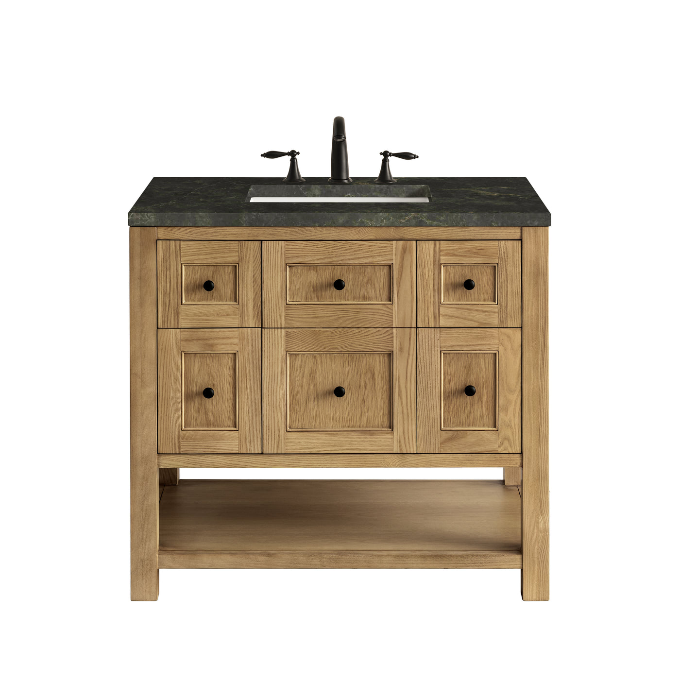 James Martin Breckenridge 36" Single Bathroom Vanity, Light Natural Oak with Phantome countertop