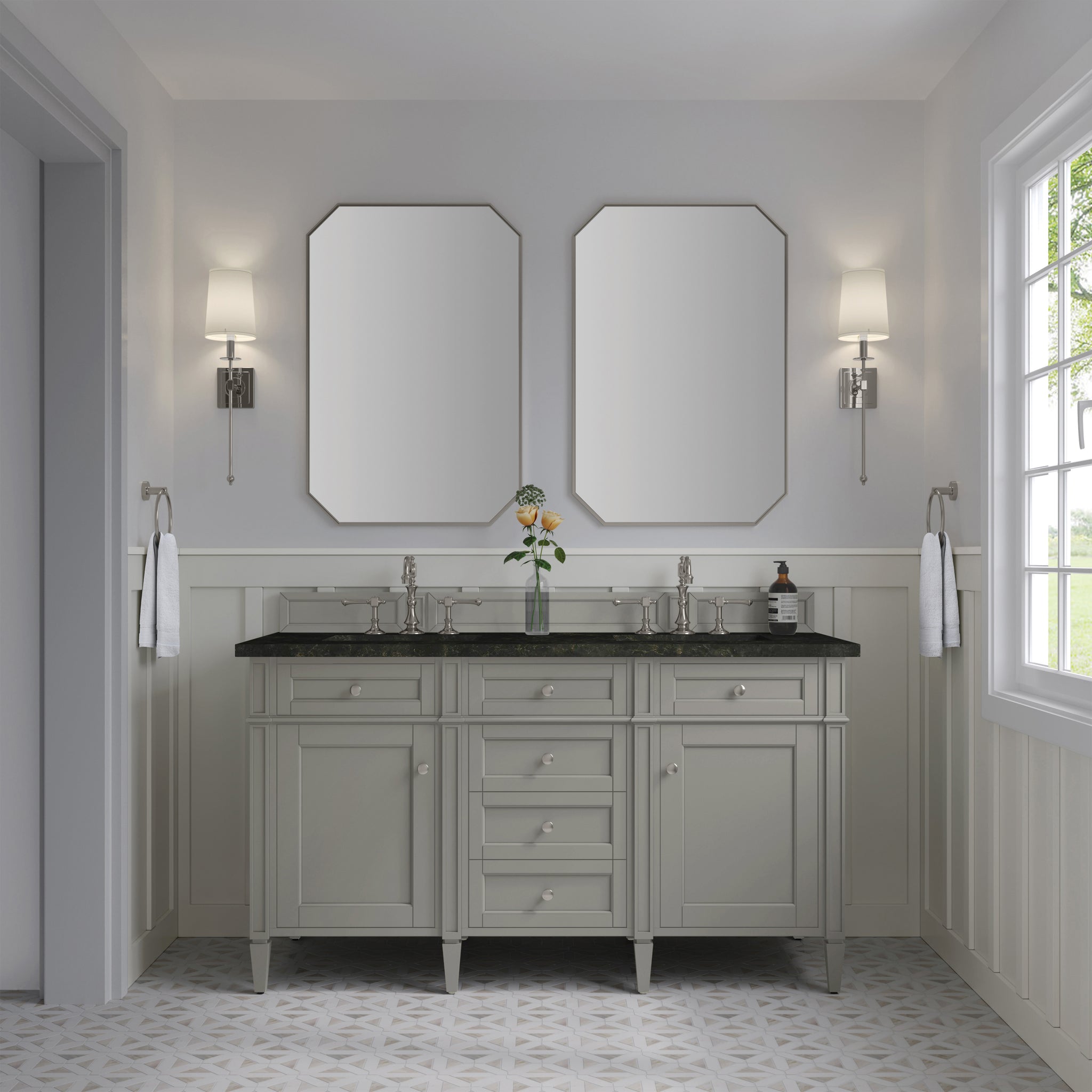 James Martin Brittany 60" Double Bathroom Vanity, Urban Gray, view 37