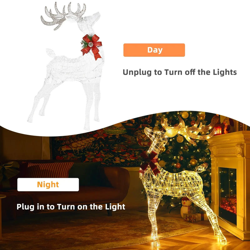 Lighted Standing Reindeer with Stakes for Christmas Decoration by DirectDeals