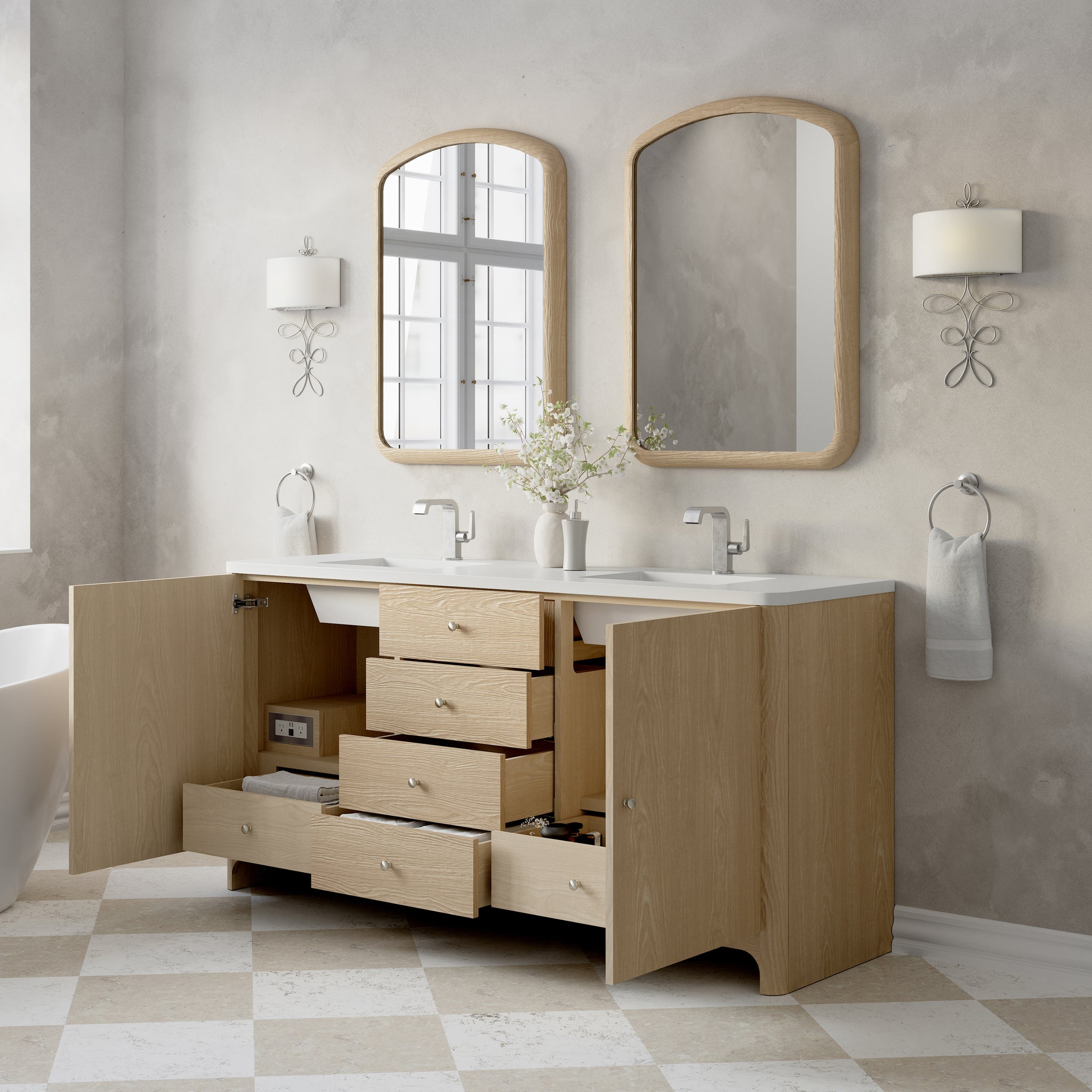 James Martin Gracyn 72" Double Bathroom Vanity, Coastal Driftwood, view 20