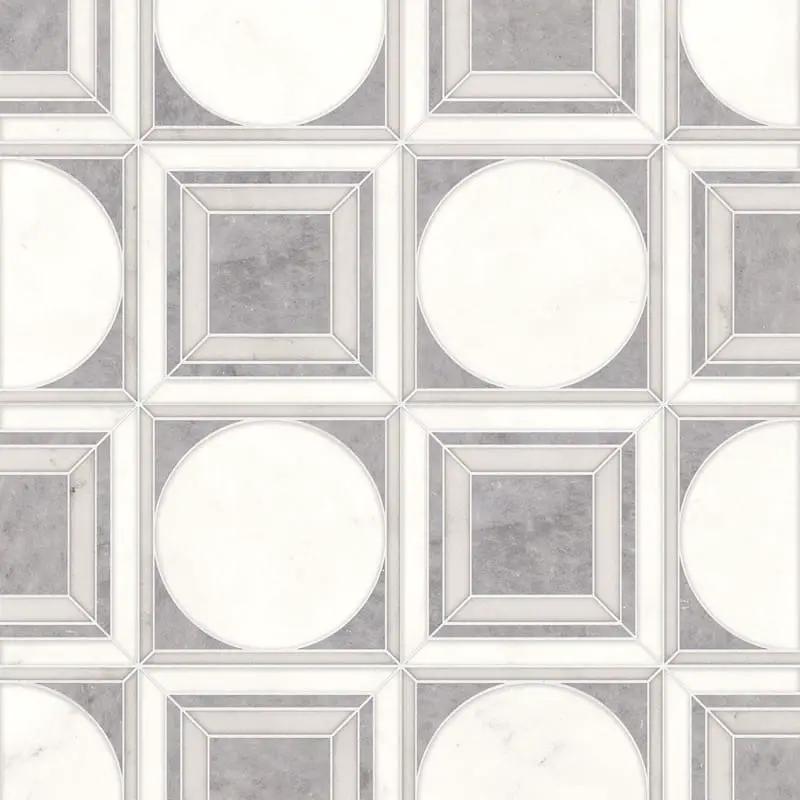 European Grey Multi Finish Cicero Marble Mosaics 12x12