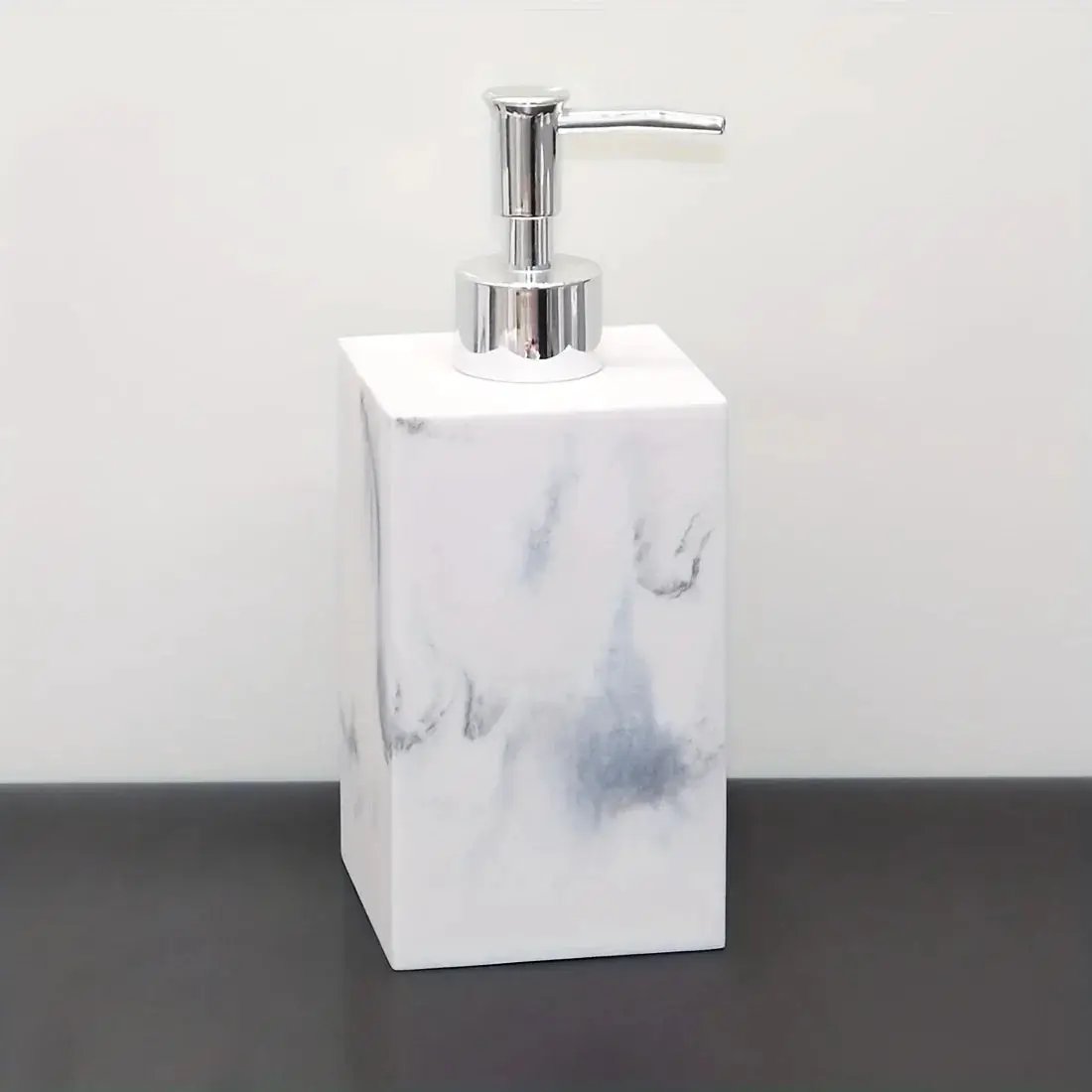European Style 5-Piece Bathroom Accessory Set with Faux Marble Design - Includes Soap Dispenser, Toothbrush Holder, Tumbler, Soap Dish, and Tray - Elegant Vanity Countertop Ensemble for Home or Hotel Decor by House Of Avana