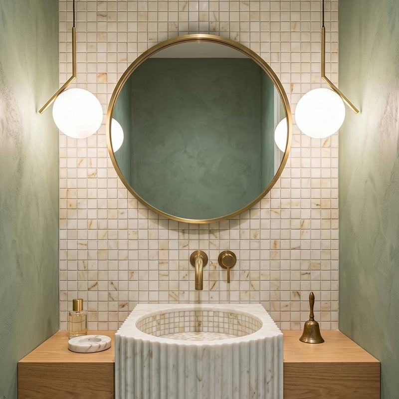 European Sugar Polished 1x1 Marble Mosaics 12x12 Marble Polished 12x12 Mosaics — 3