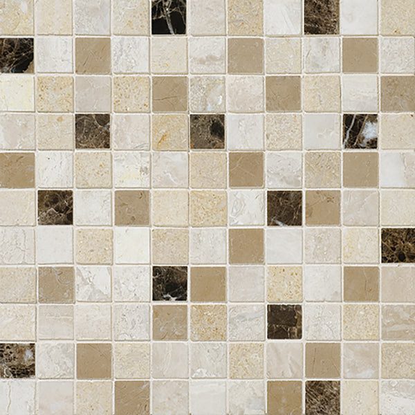 European Sugar, Venezia Honed 1x1 Marble Mosaics 12x12