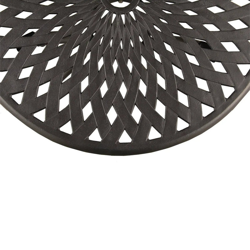 Modern Outdoor Patio Garden Aluminum 3 Piece Bistro Set in Sand Black by Sharicks