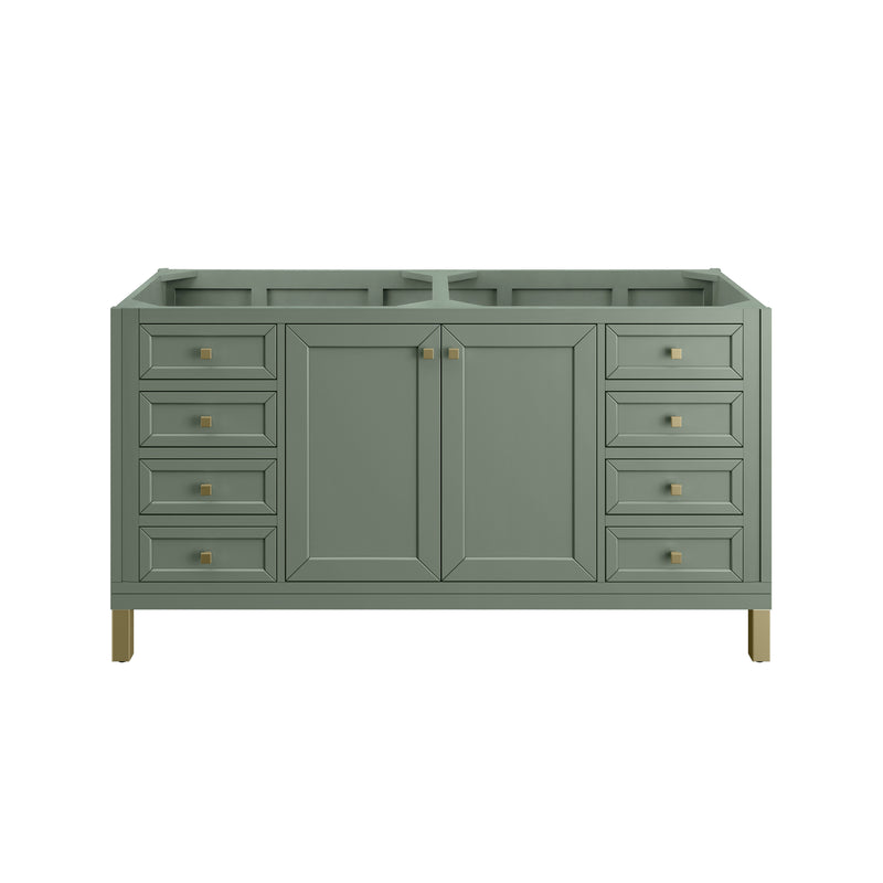 James Martin Chicago 60" Double Vanity Cabinet, Smokey Celadon, view 5