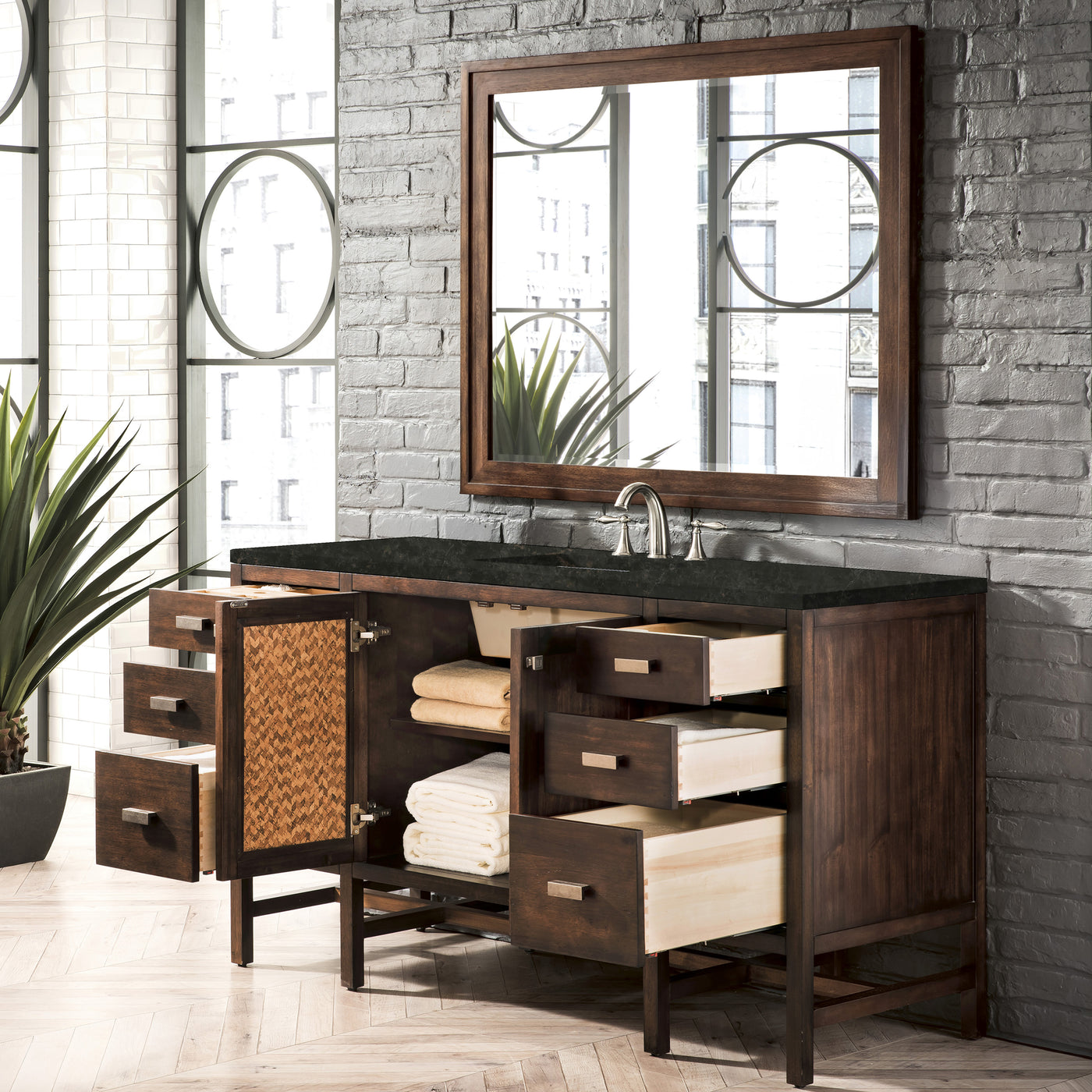 James Martin Addison 60" Single Bathroom Vanity, Mid-Century Acacia, view 25
