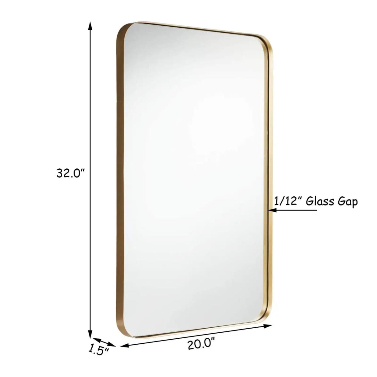 32 Inch x 20 Inch Metal Frame Wall-Mounted Rectangle Mirror, photo 5 of 9