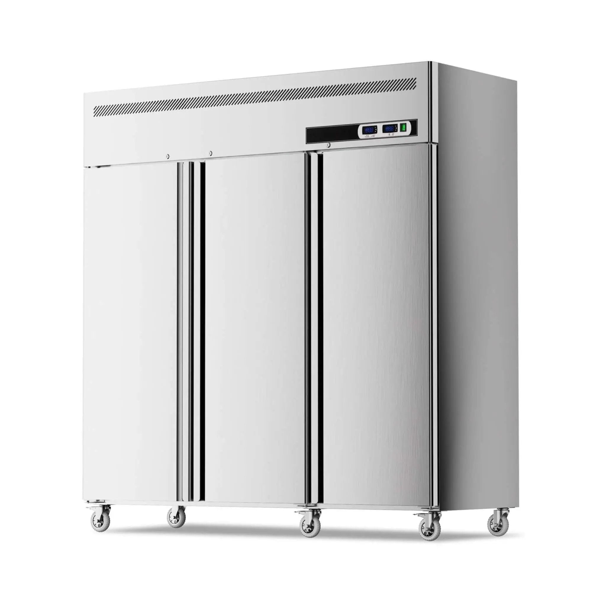Extra-Large 72-Inch 54 Cu.Ft Commercial 3-Door Upright Reach-In Freezer Refrigerator Combo With Wheels (SAK68325) by SAKSBY WHOLESALE