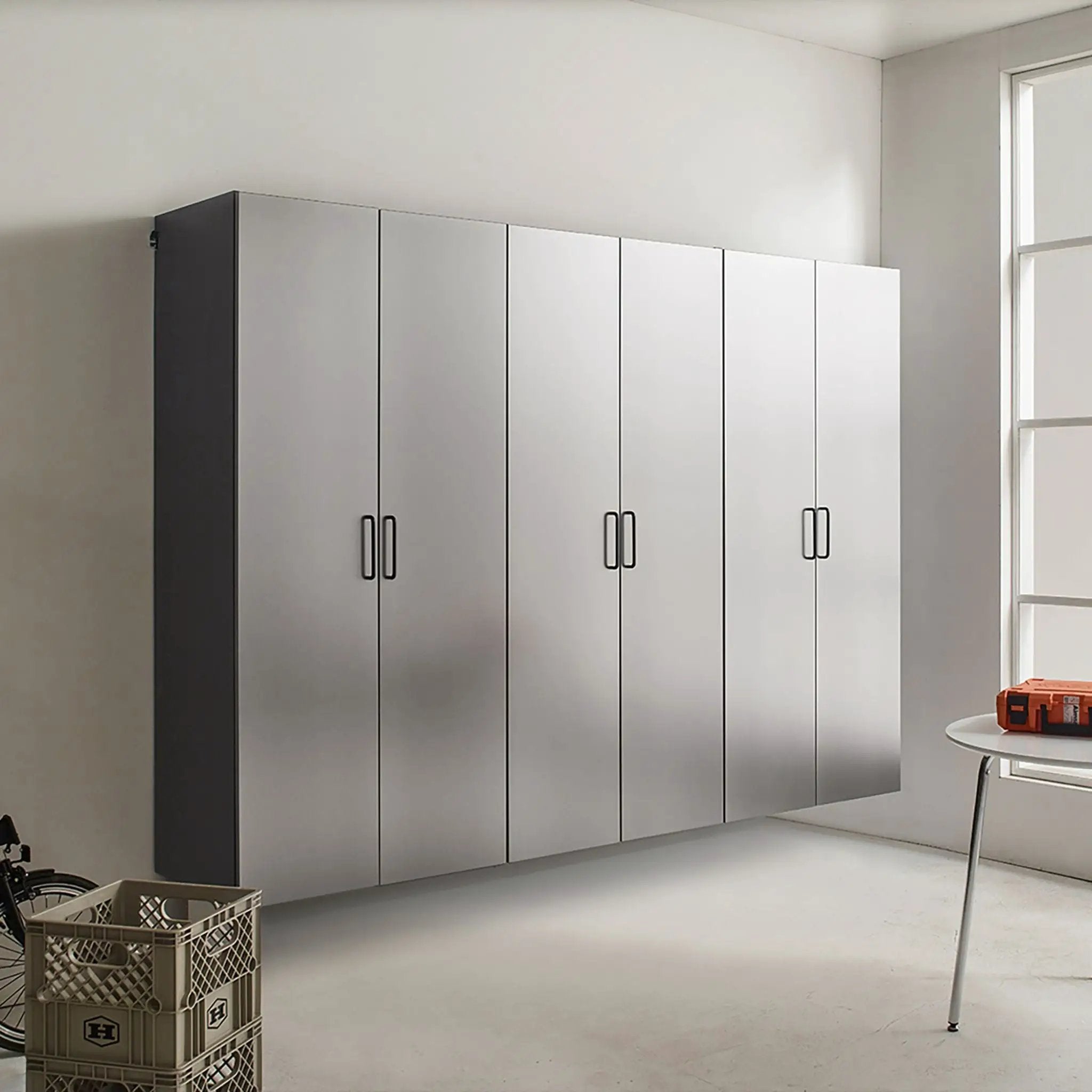 Extra Large Heavy-Duty 96-Inch Garage Cabinet Storage Set With Soft-Close Doors And Adjustable Shelves (SAK74369) by SAKSBY WHOLESALE