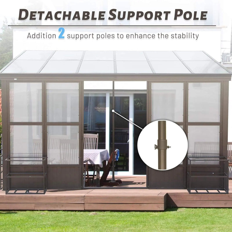 [12X16FT] Alora Horizon Extra-Large Heavy-Duty All-Season Sunroom With Sliding Doors And Polycarbonate Windows (SAK98357) by SAKSBY WHOLESALE