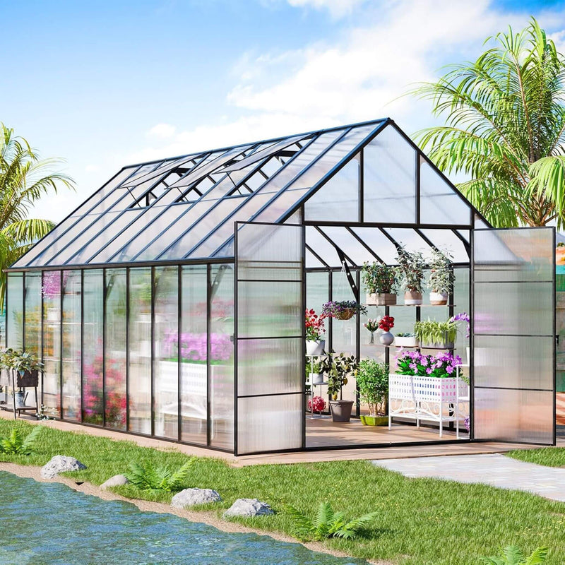 [10X20FT] Extra-Large Heavy-Duty Outdoor Backyard Greenhouse With Adjustable Roof Vents, 4MM (SAK59482) by SAKSBY WHOLESALE
