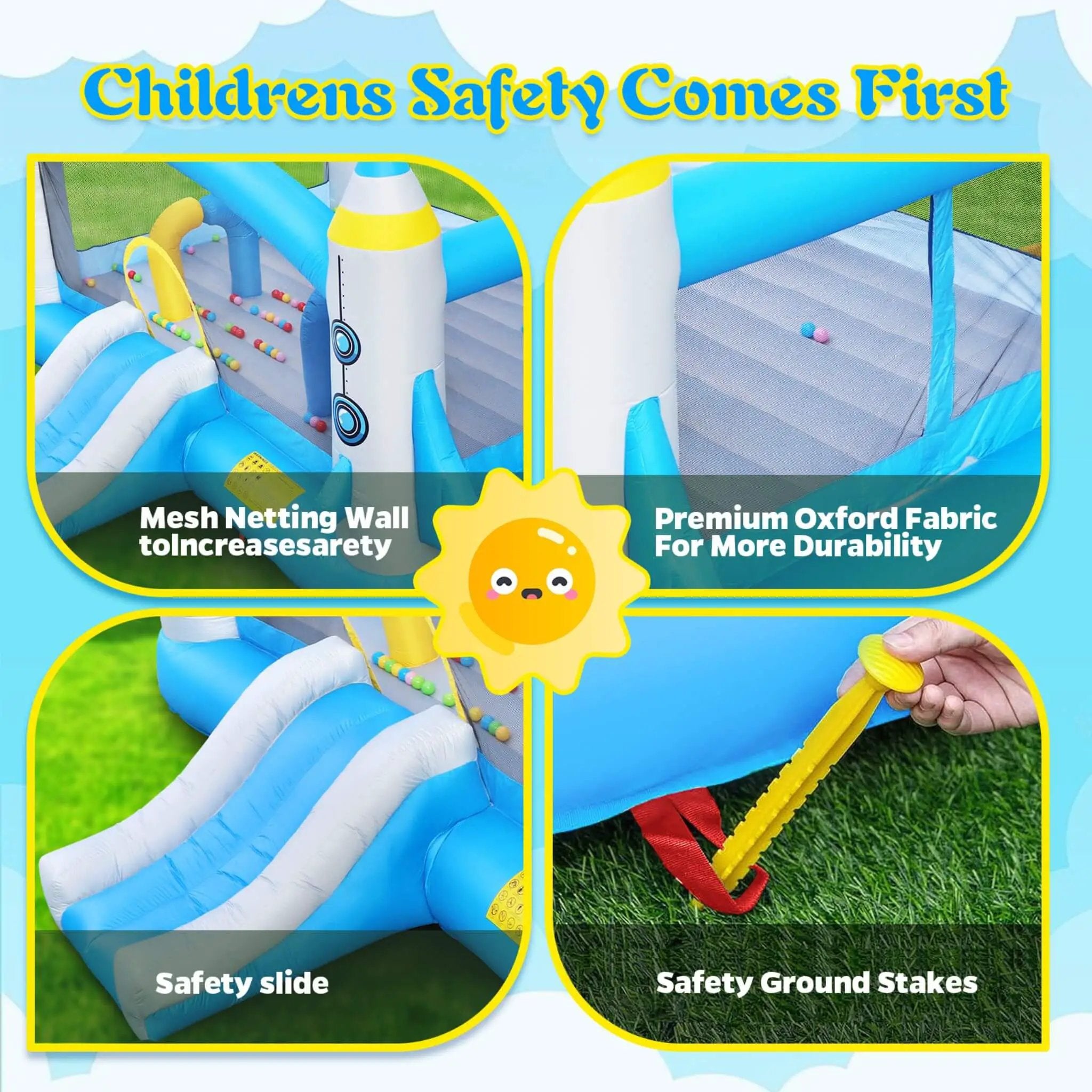 Extra-Large Multifunctional Jump'N Slide Inflatable Bouncer With Blower (SAK81243) by SAKSBY WHOLESALE