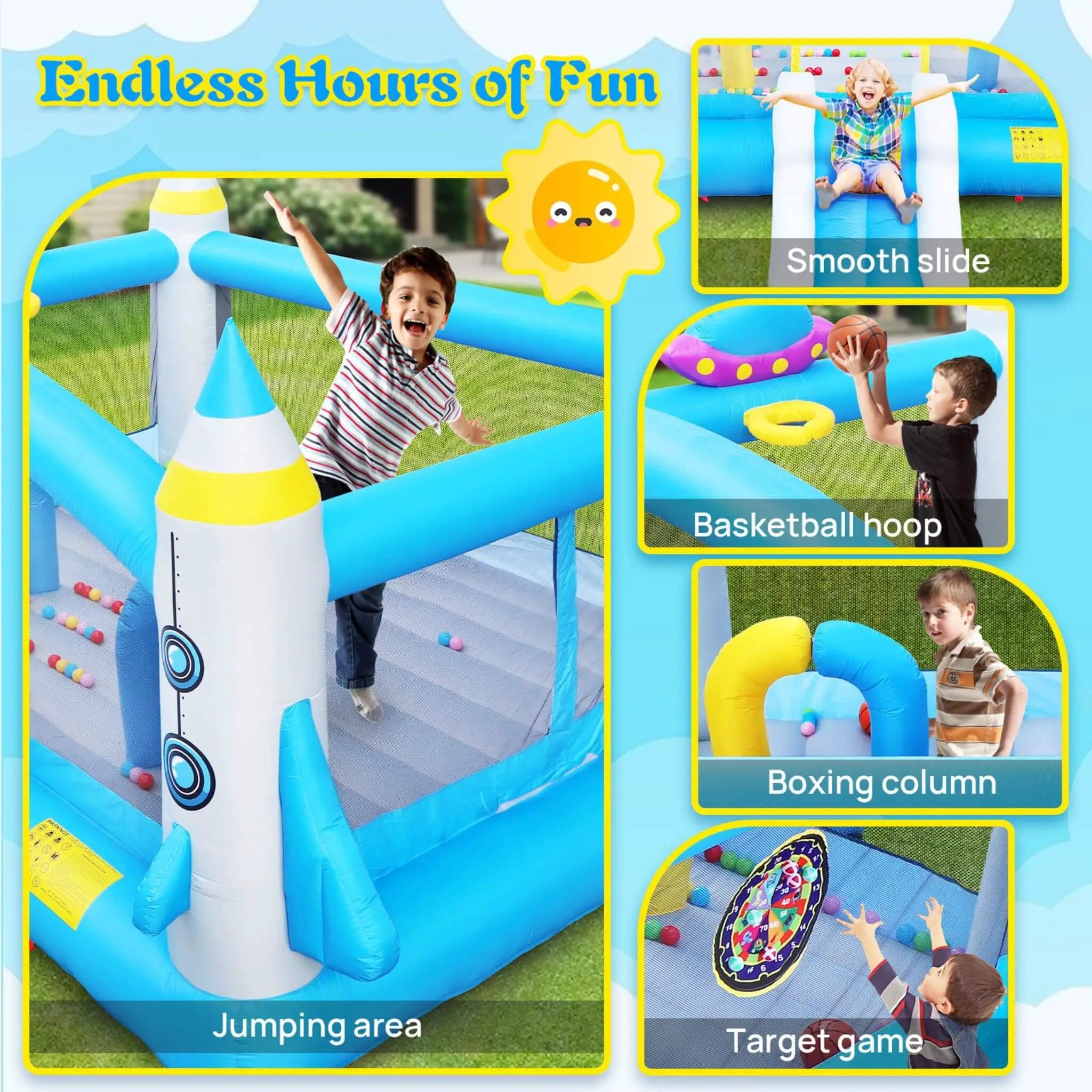 Extra-Large Multifunctional Jump'N Slide Inflatable Bouncer With Blower (SAK81243) by SAKSBY WHOLESALE