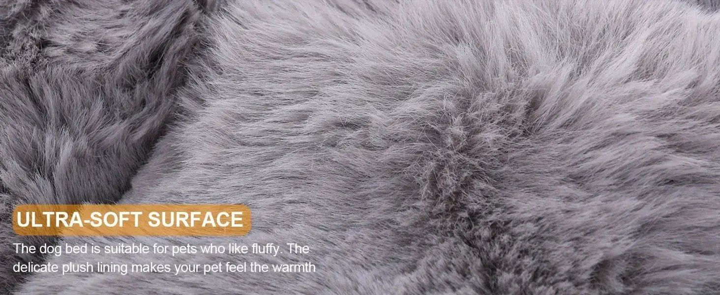 Extra Large Orthopedic Dog Bed - Luxurious Plush Faux Fur Kennel, Bite-Resistant, Dirt-Repellent and Machine Washable Pet Mat with Anti-Slip Bottom, Stylish for Living Rooms, All-Season Comfort & Joint Support for Large Dogs by House Of Avana