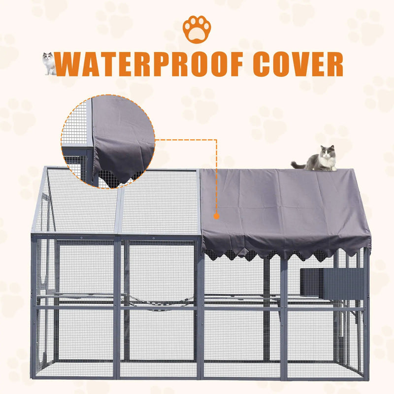Alora Extra Large Outdoor Cat Kitten Playpen House With Platforms, And Waterproof Cover (SAK55092) by SAKSBY WHOLESALE