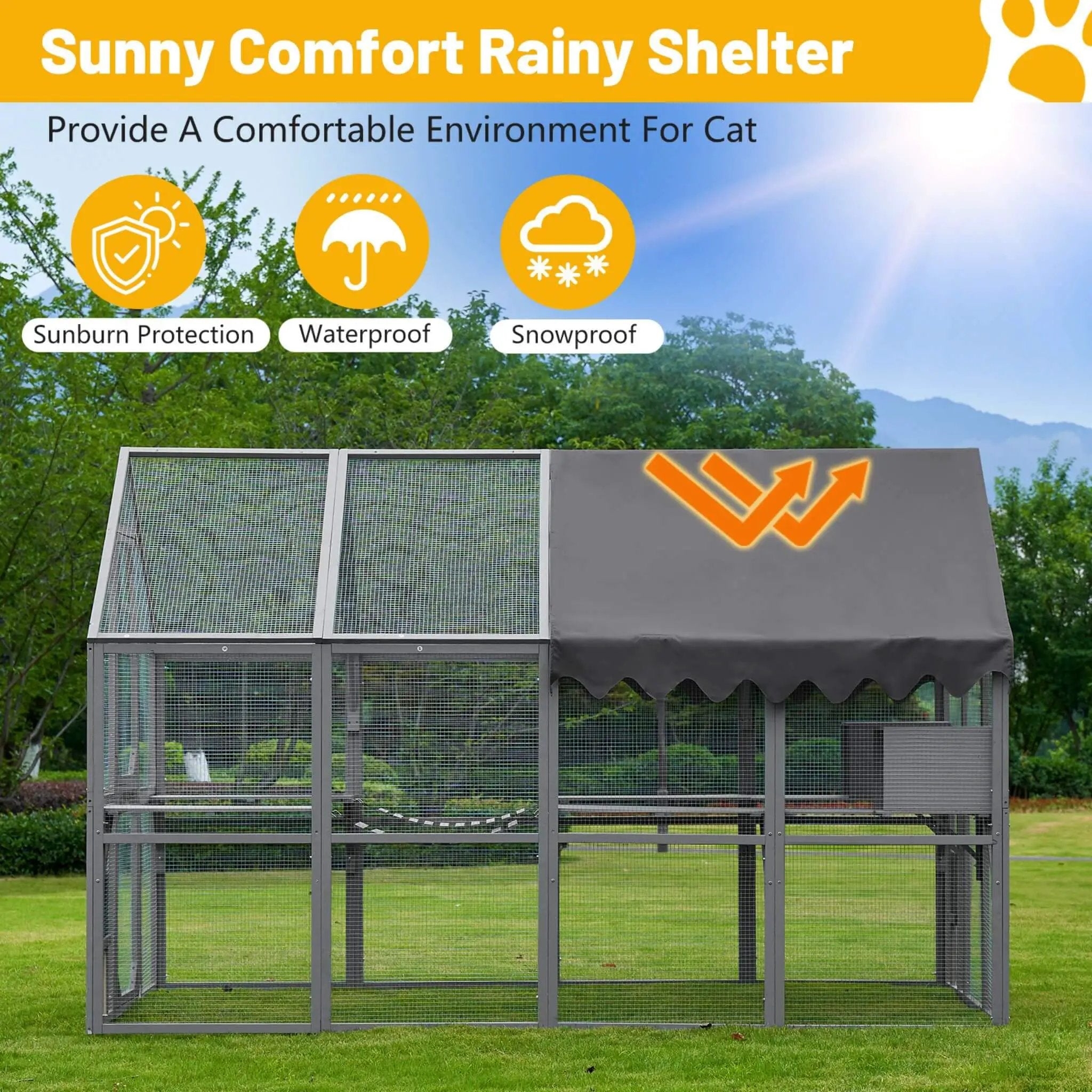 Alora Extra Large Outdoor Cat Kitten Playpen House With Platforms, And Waterproof Cover (SAK55092) by SAKSBY WHOLESALE