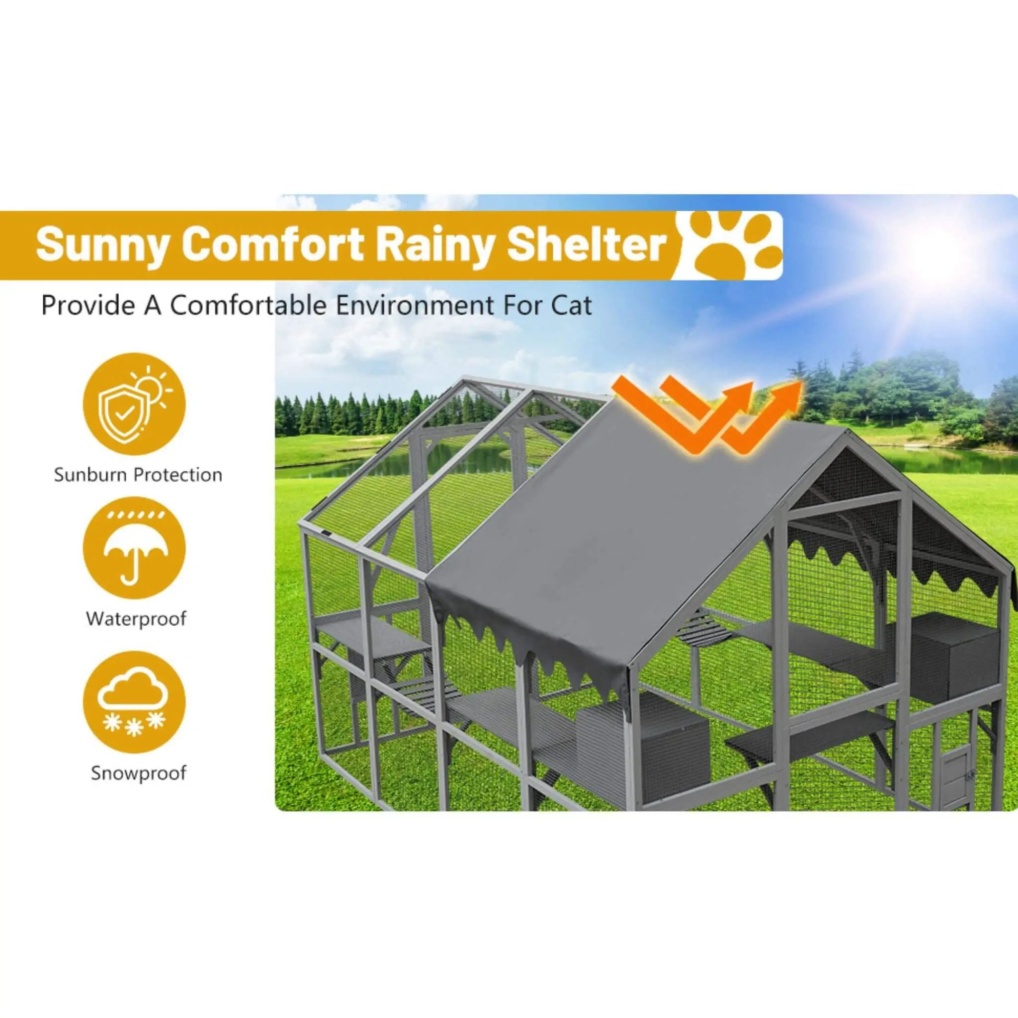 Alora Extra Large Outdoor Cat Kitten Playpen House With Platforms, And Waterproof Cover (SAK55092) by SAKSBY WHOLESALE
