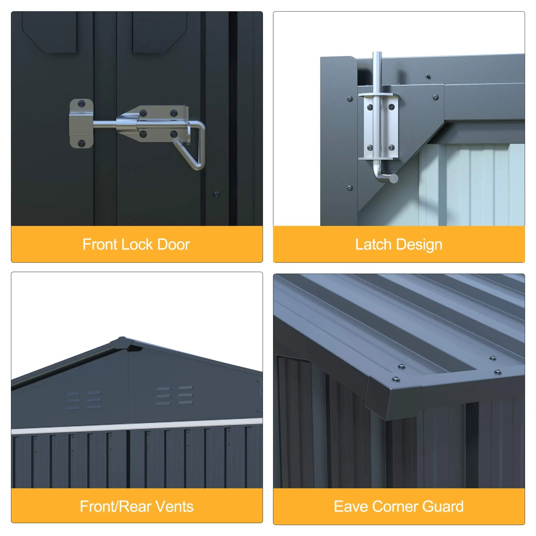 Extra-Large Outdoor Galvanized Steel Outdoor Storage Shed With Skylight Roof (SAK42671) by SAKSBY WHOLESALE