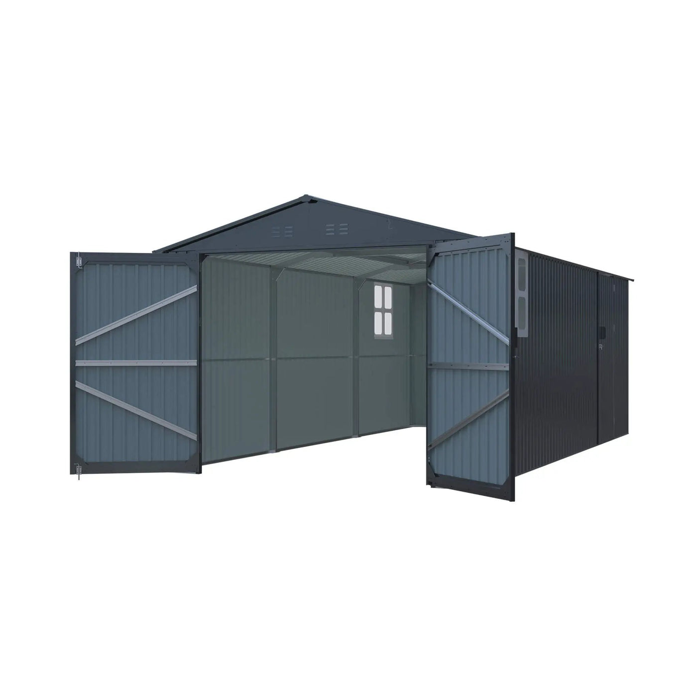 Extra-Large Outdoor Galvanized Steel Outdoor Storage Shed With Skylight Roof (SAK42671) by SAKSBY WHOLESALE
