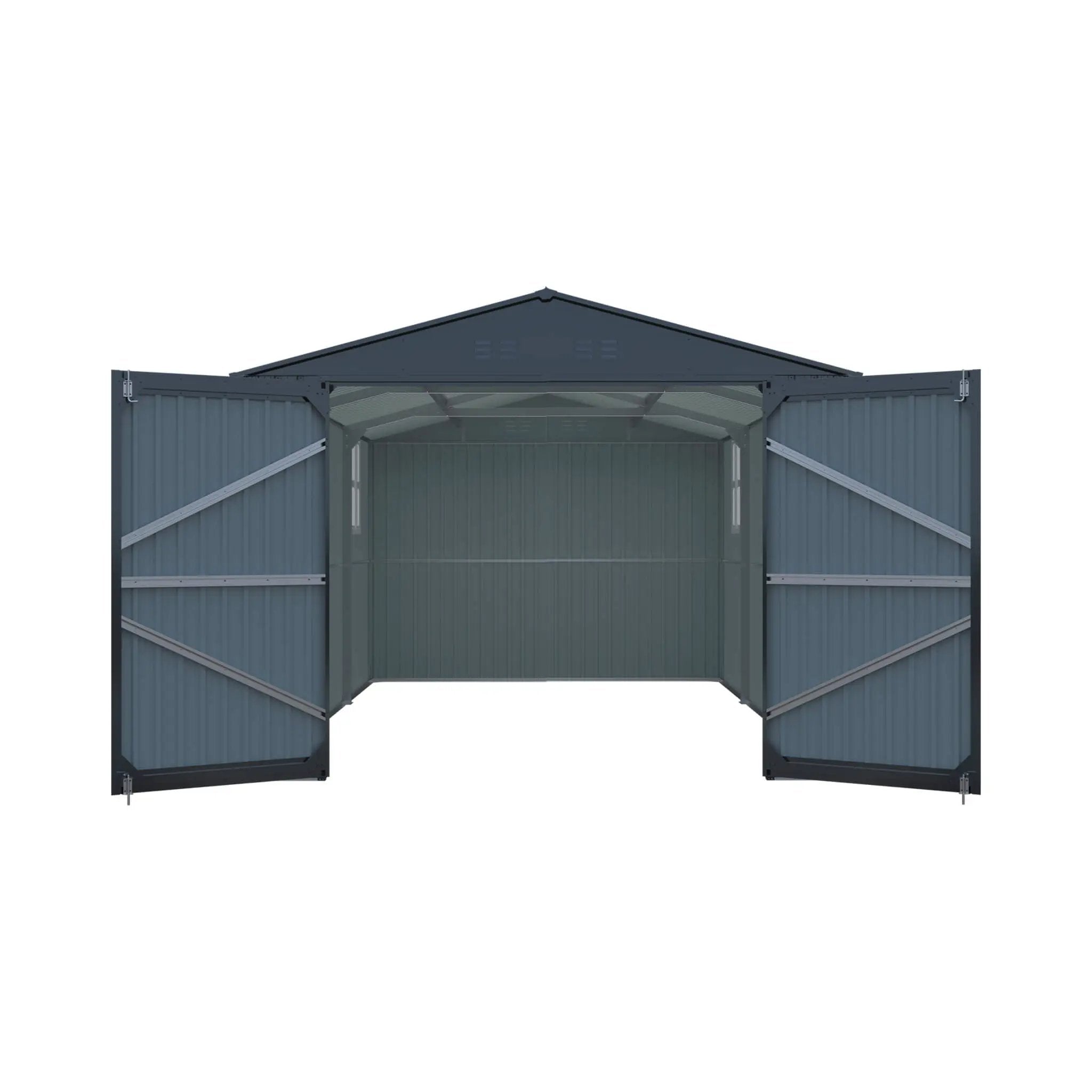 Extra-Large Outdoor Galvanized Steel Outdoor Storage Shed With Skylight Roof (SAK42671) by SAKSBY WHOLESALE