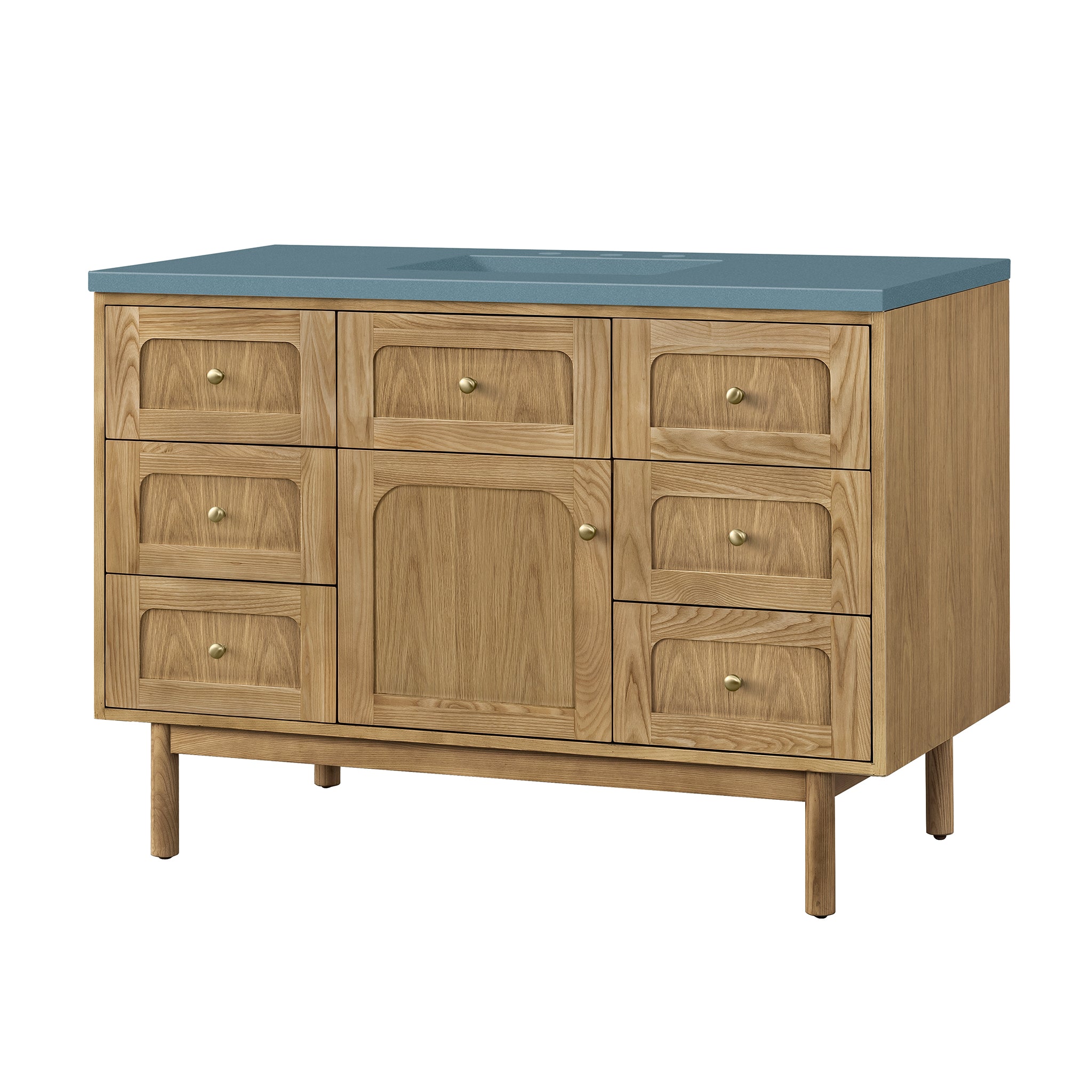 James Martin Laurent 48" Dual Mount Single Bathroom Vanity, Light Natural Oak, view 38