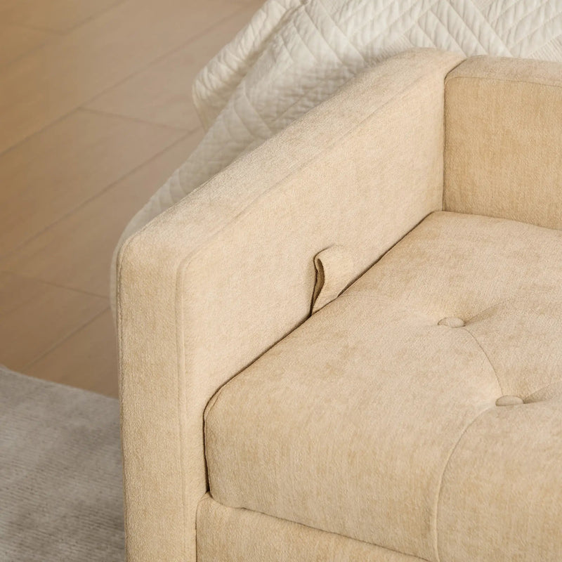 64.6"W Upholstered Chenille Flip-top Storage End of Bed Bench, photo 9 of 9