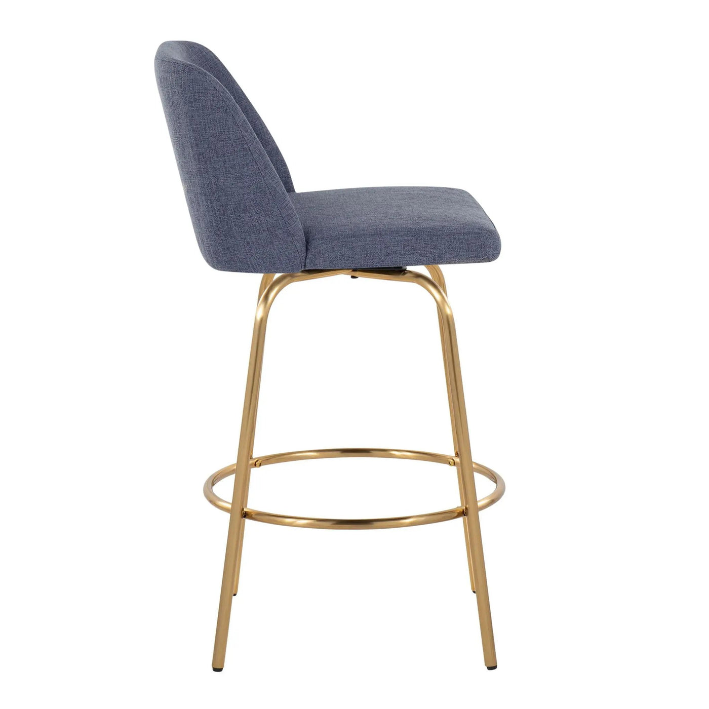 Toriano - Contemporary, Fixed Height Counter Stool With Swivel With Round Footrest (Set of 2) by HouseOfZazla