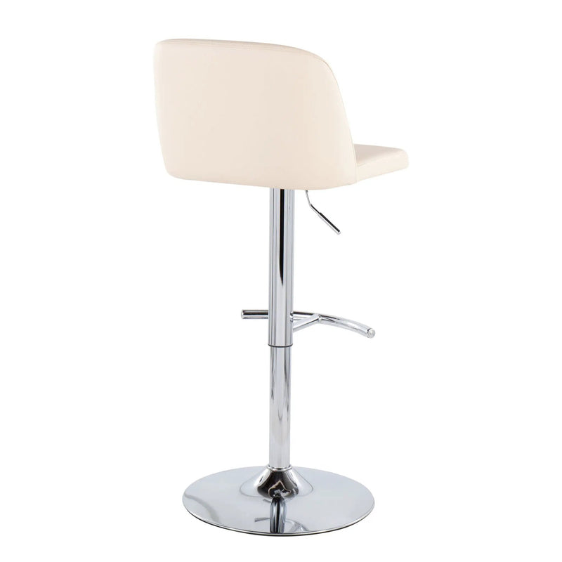 Toriano - Contemporary Adjustable Barstool With Swivel & Rounded T Footrest (Set of 2) by HouseOfZazla
