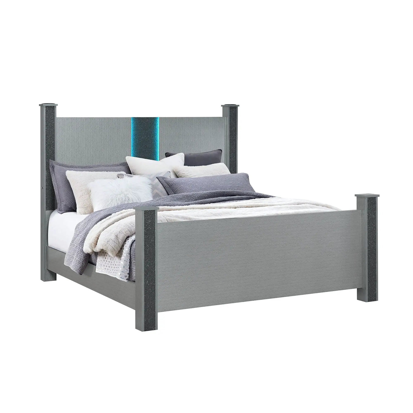 Lorenzo - Bed With Speakers And Glittered Detailing by Unique Piece Furniture