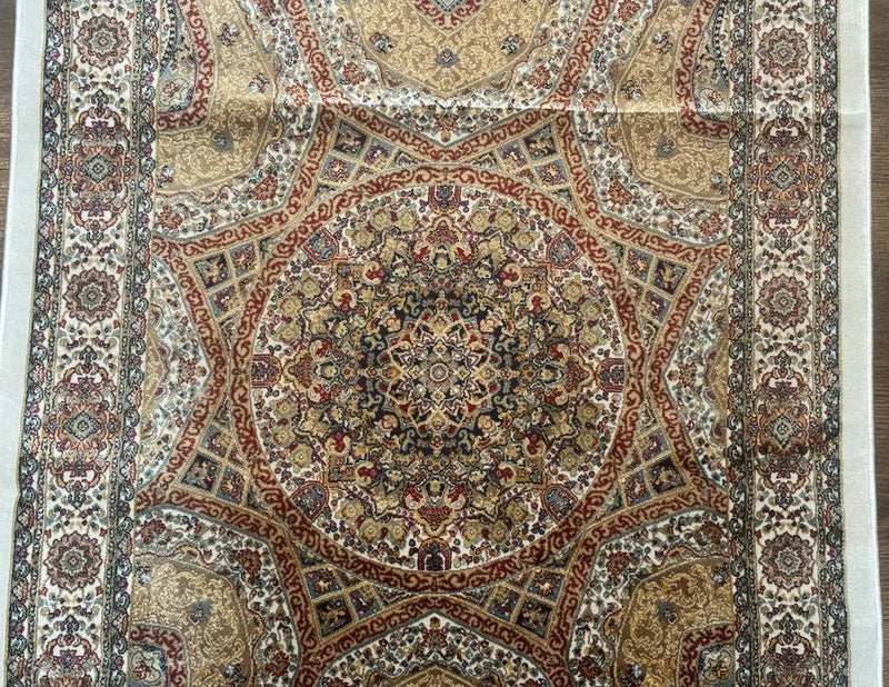Turkish Silk Runner Rug 2.6 x 13, Dome Design, Hereke Runner, Bamboo Silk, New by Jewel Rugs