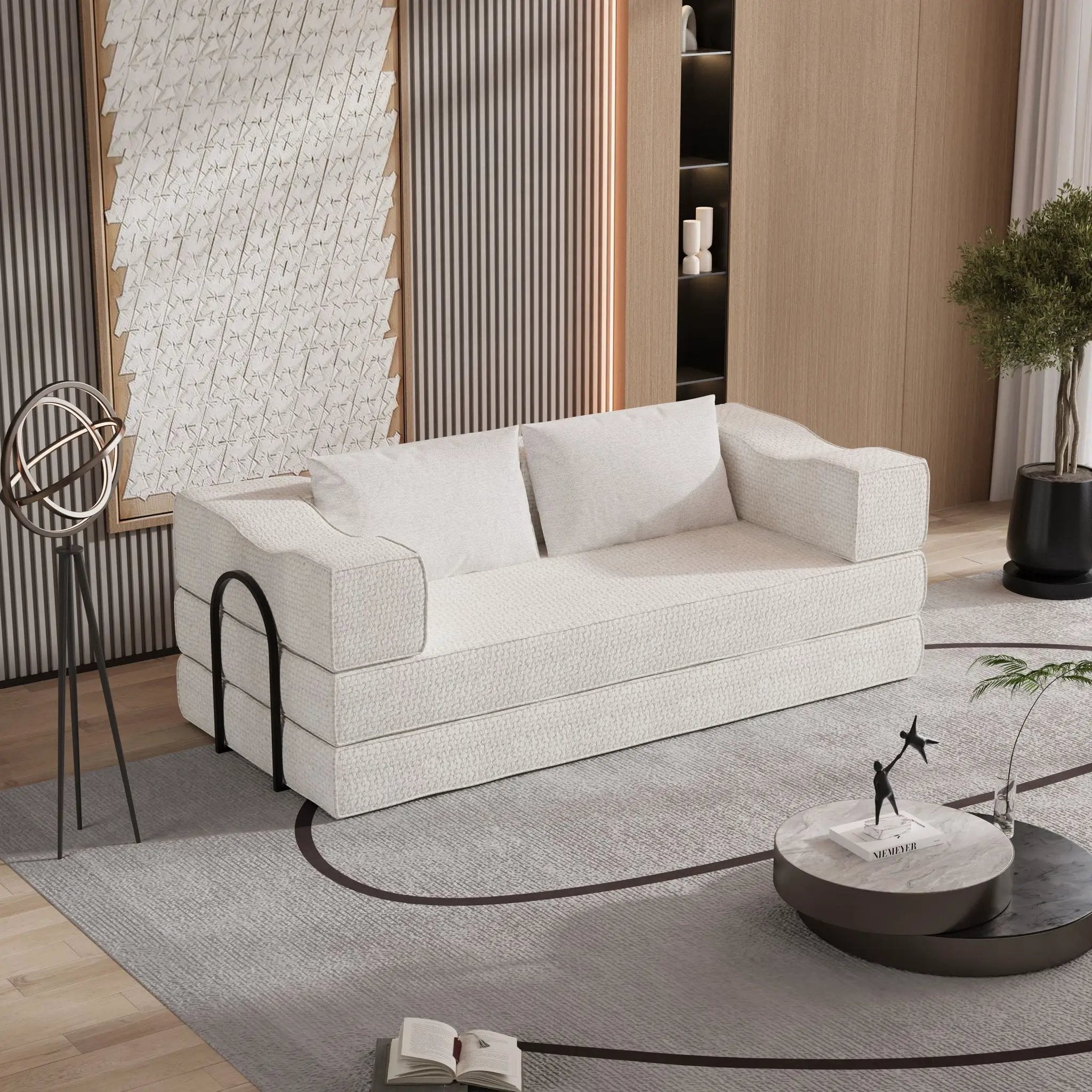 3 Seat Folding Floor Couch & King Size Bed Mattress by HouseOfZazla