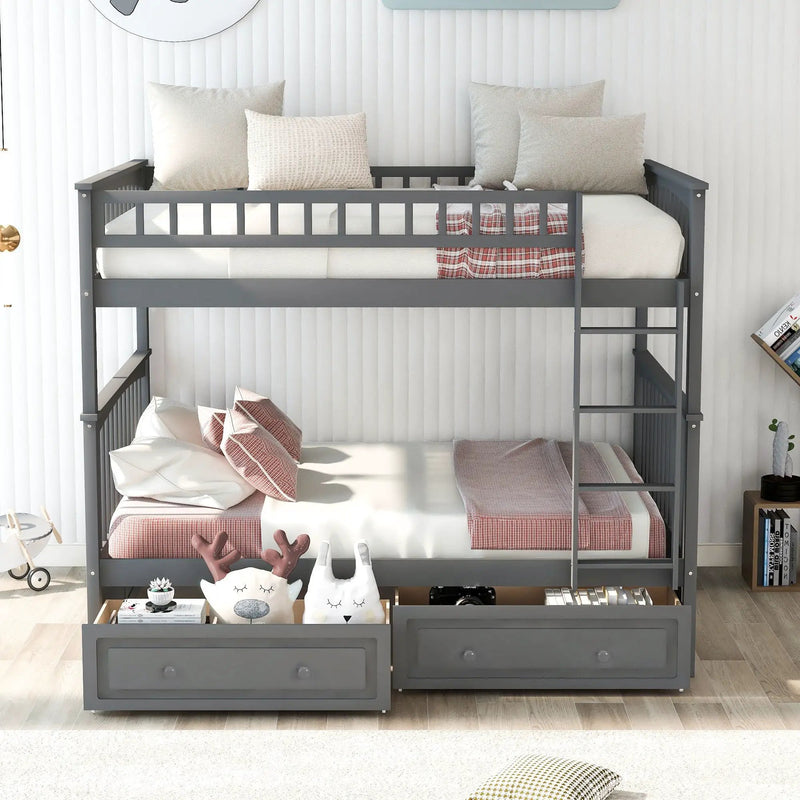 Bunk Bed With Drawers, Convertible Design by HouseOfZazla