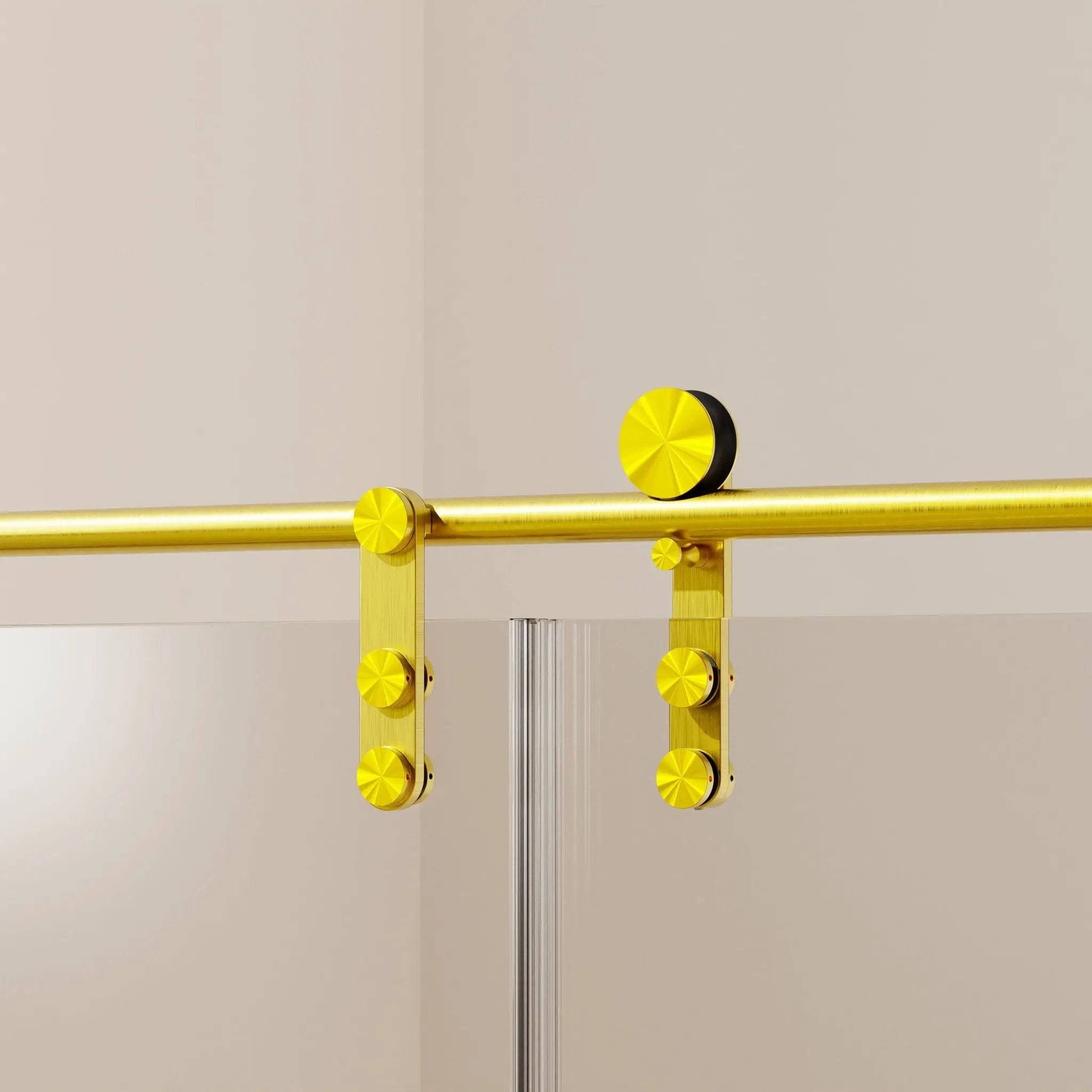 Frameless Single Sliding Shower Doors With Towel Rail & Handle by HouseOfZazla