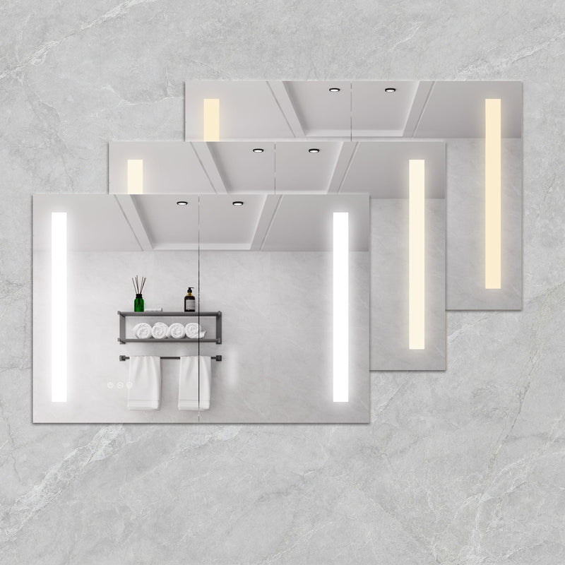 LED Medicine Cabinet With Mirror, Double Door With Defogger, Dimmer, Surface Mount by HouseOfZazla