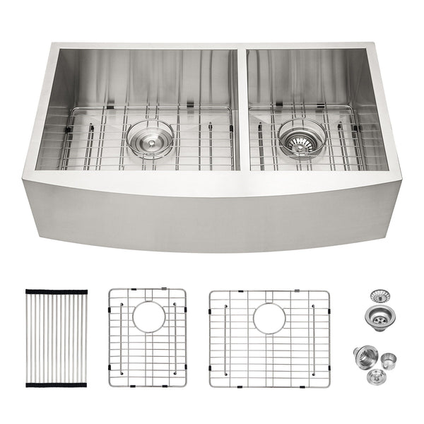 Farmhouse Sink With Double Bowl, 60 / 40