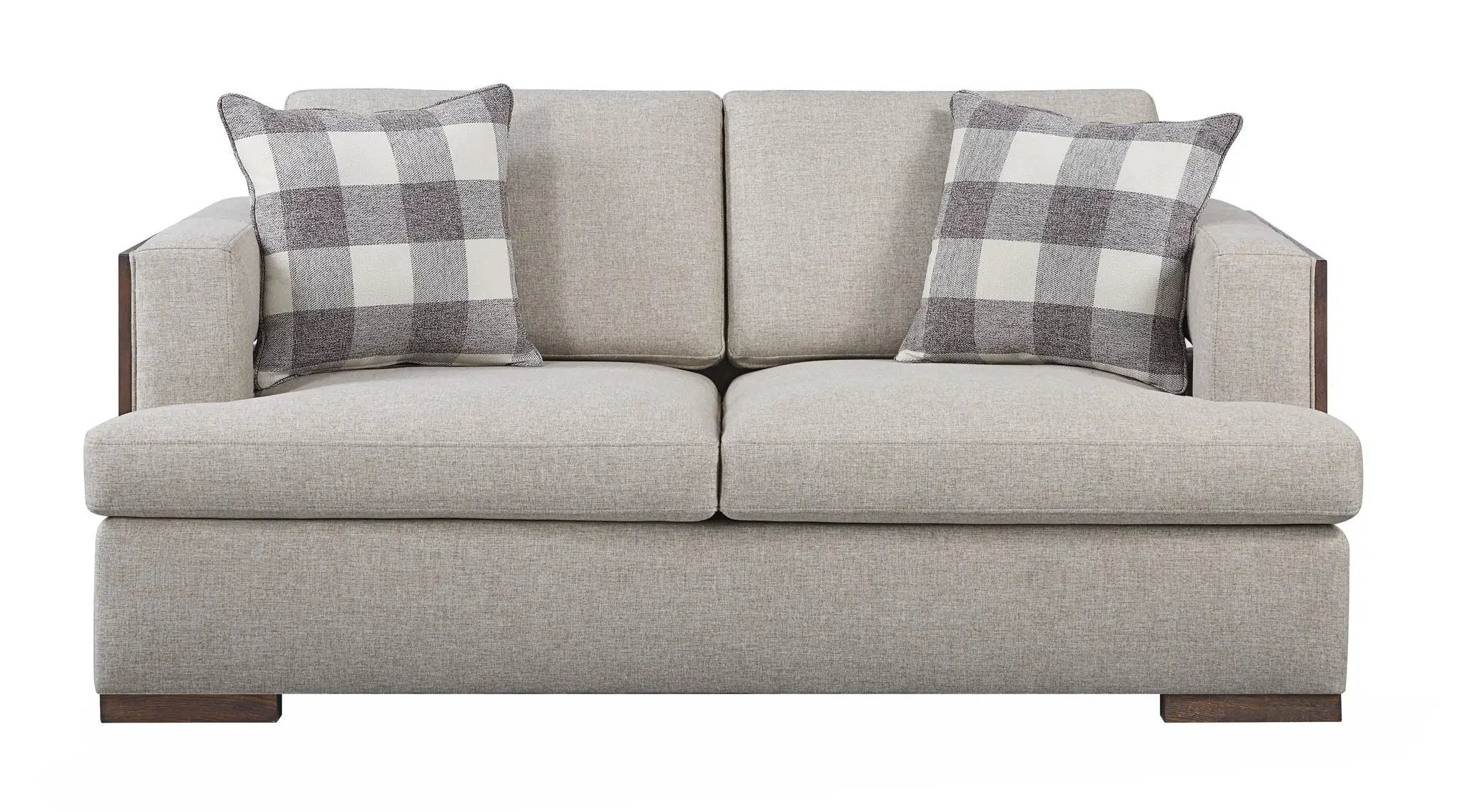 Niamey Loveseat With 2 Toss Pillows - Walnut by HouseOfZazla