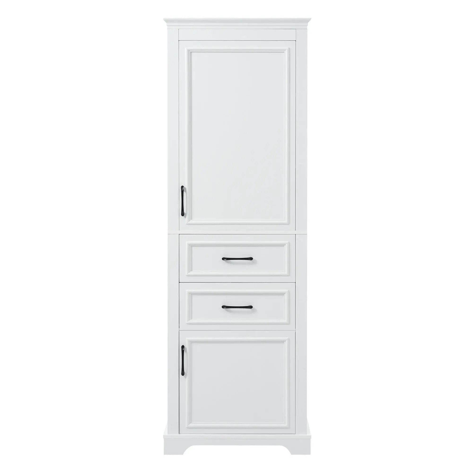 Freestanding Bathroom Vanity Tall With Damping Hinge Doors, Adjustable Shelves - White by HouseOfZazla