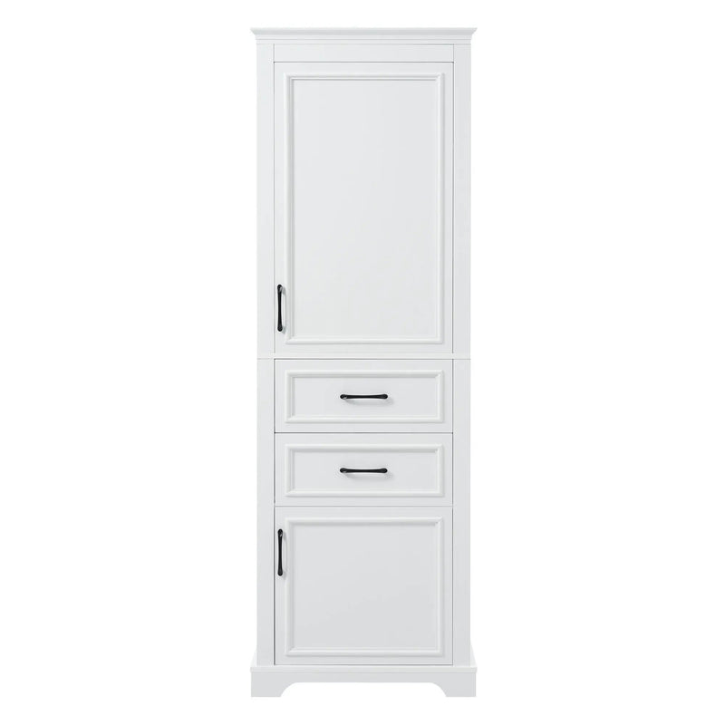 Freestanding Bathroom Vanity Tall With Damping Hinge Doors, Adjustable Shelves - White by Unique Piece Furniture
