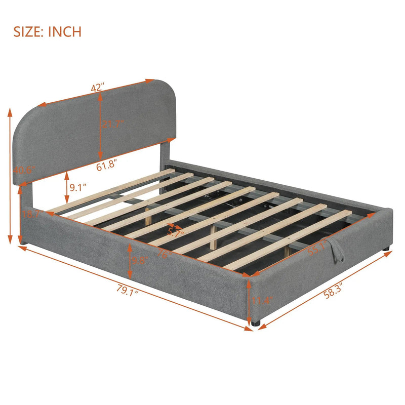 Upholstered Platform Bed With Hydraulic Storage System by HouseOfZazla
