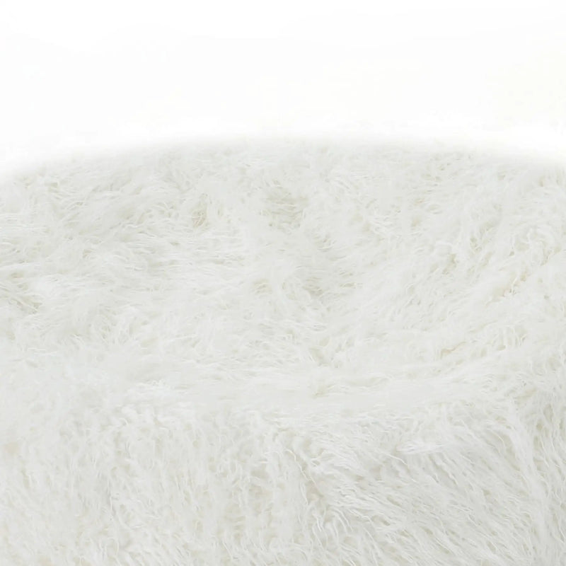 Mahin - Rounded 5 Foot Bean Bag Cozy Modern Design - White by HouseOfZazla