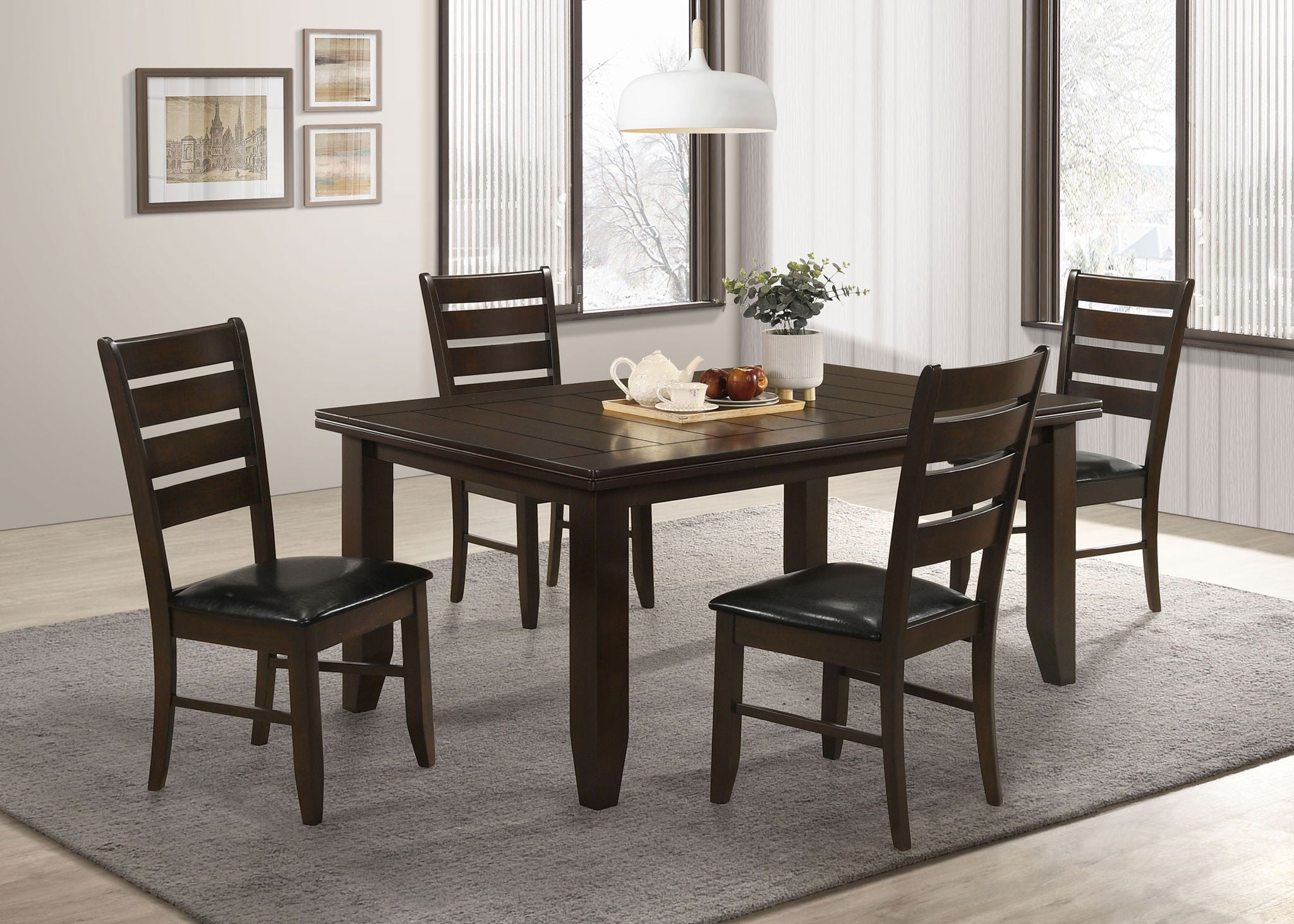 Dalila 5-piece Rectangular Dining Table Set Cappuccino by Unique Piece Furniture