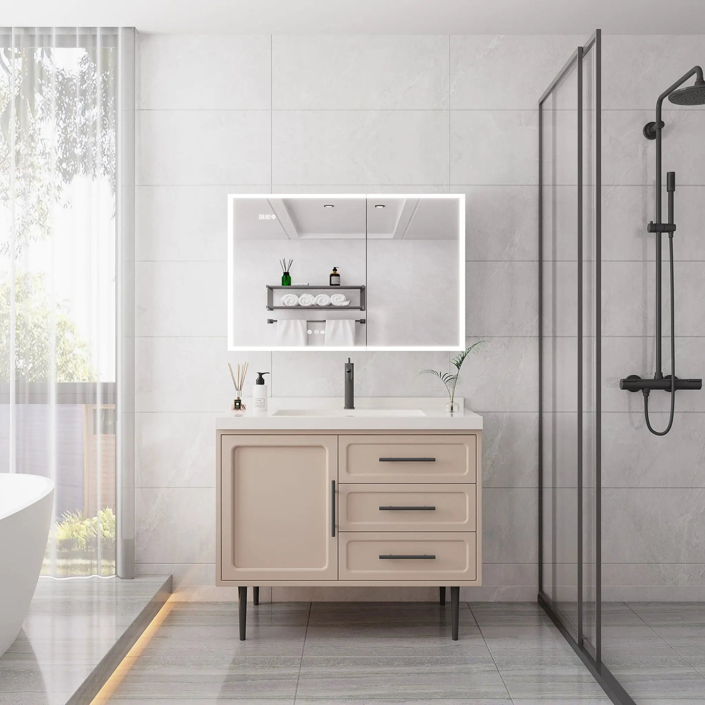 Bathroom Medicine Cabinet With Lights, LED Medicine Cabinet With Mirror, Lighted Medicine Cabinet With Defogger by HouseOfZazla