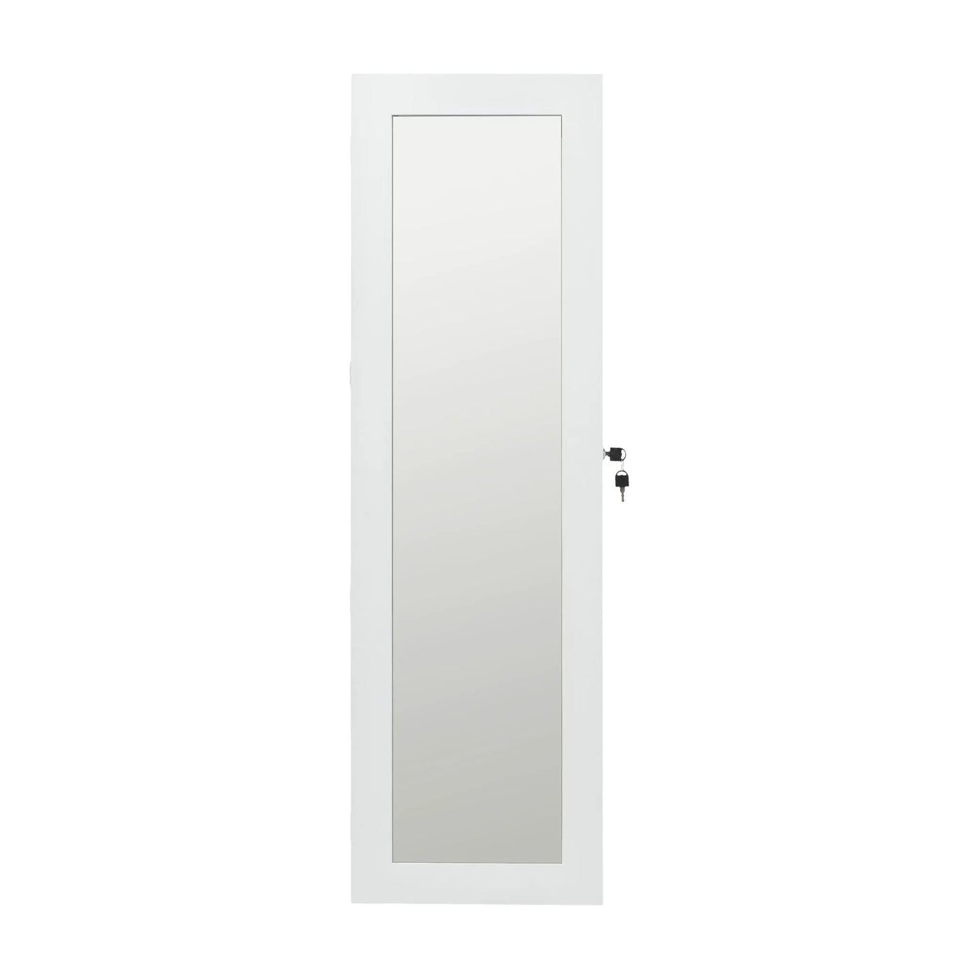 Jewelry Armoire Organizer With Full Length Mirror, Wall Mounted Lockable Cabinet With LED Light by Unique Piece Furniture