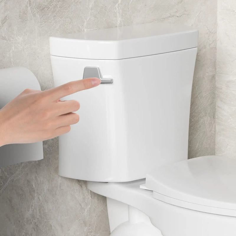 Gloss 2 Piece Toilet With 1.28 Gpf Tornado Flush, Rimless Bowl, Soft Closing Seat - Gloss White by HouseOfZazla