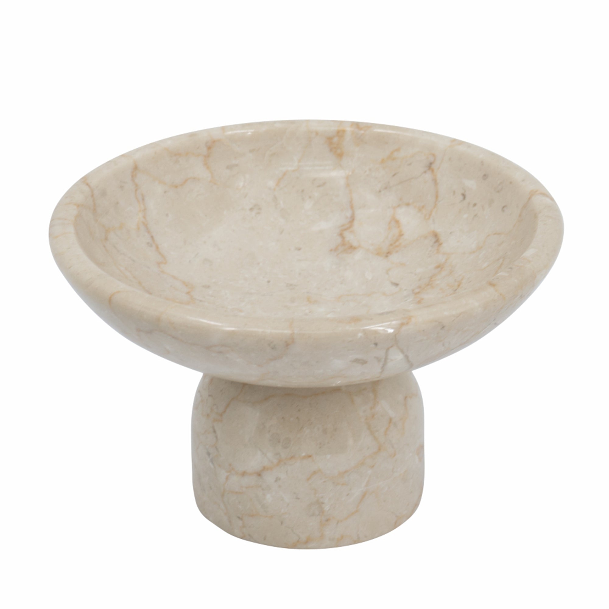 7x7x4" Round Marble Pedestal Fruit Bowl by HouseOfZazla