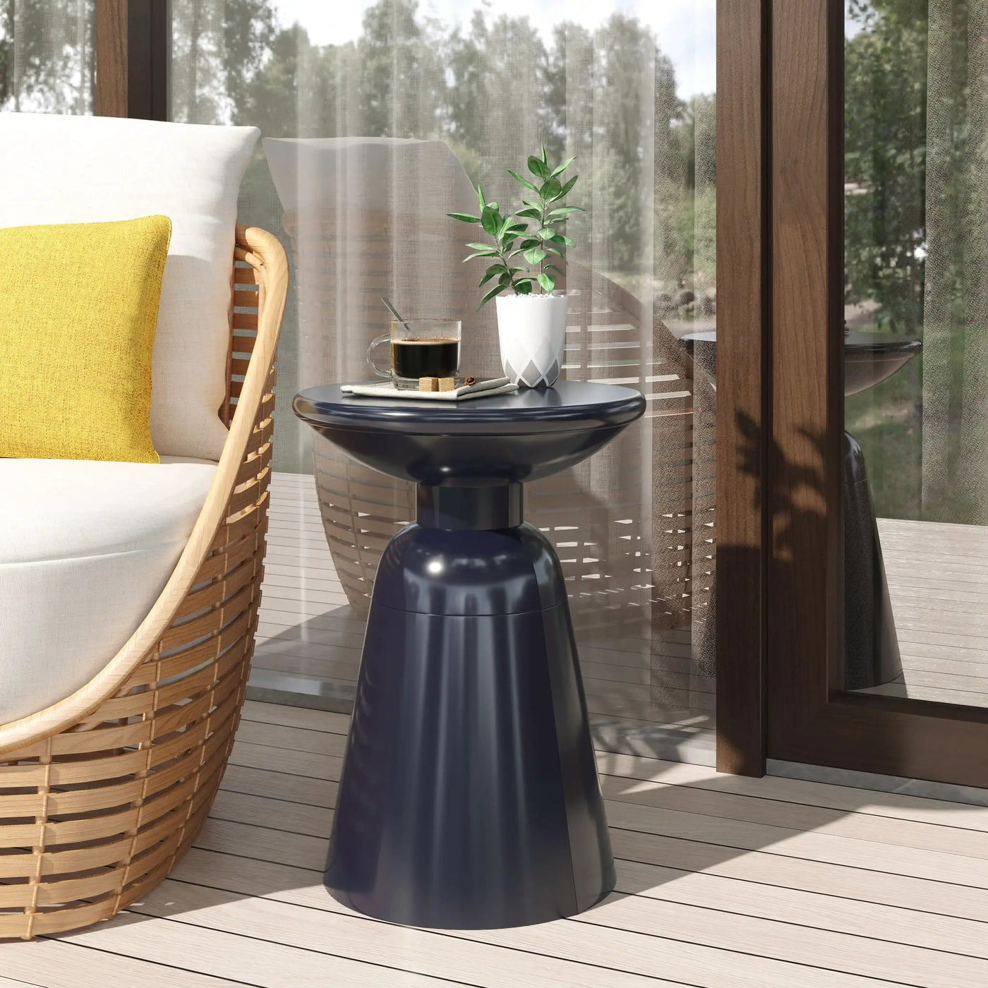 Outdoor Modern Metal End Large Table by HouseOfZazla